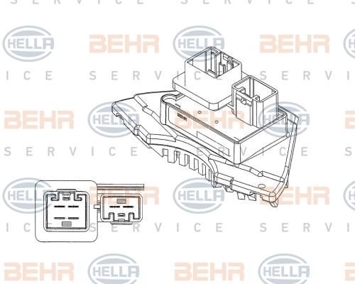 Regulator, wentylator nawiewu do wnętrza pojazdu 5HL 351 321-231 BEHR HELLA SERVICE