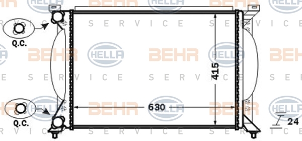 Chłodnica, układ chłodzenia silnika, BEHR HELLA SERVICE Version ALTERNATIVE 8MK 376 766-264 BEHR HELLA SERVICE