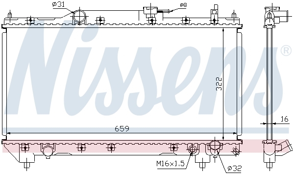 Chłodnica, układ chłodzenia silnika, ** FIRST FIT ** 64783A NISSENS