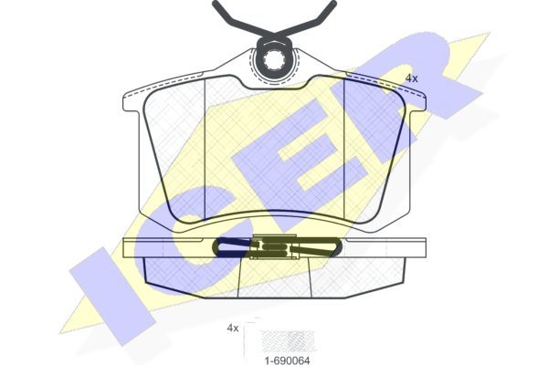 Klocki hamulcowe - komplet 180697-703 ICER