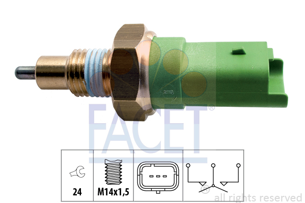 Przełącznik, światło cofania, Made in Italy - OE Equivalent 7.6245 FACET EPS