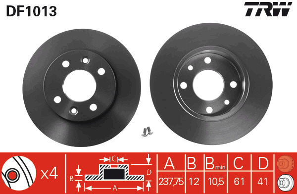 Tarcza hamulcowa DF1013 TRW