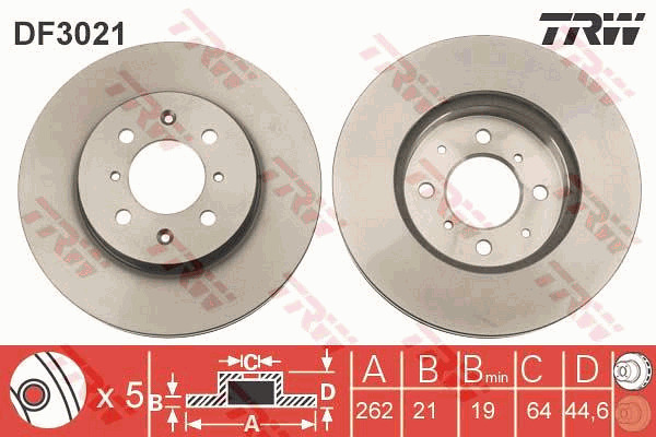 Tarcza hamulcowa DF3021 TRW