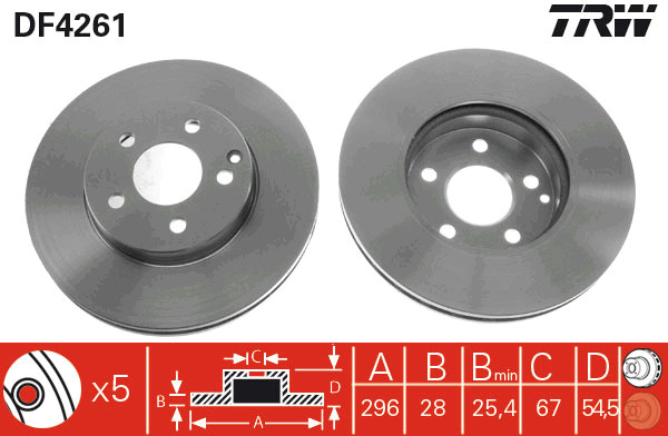 Tarcza hamulcowa DF4261 TRW
