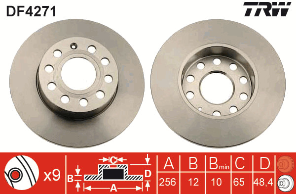Tarcza hamulcowa DF4271 TRW