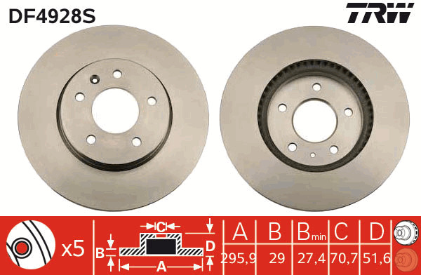 Tarcza hamulcowa DF4928S TRW