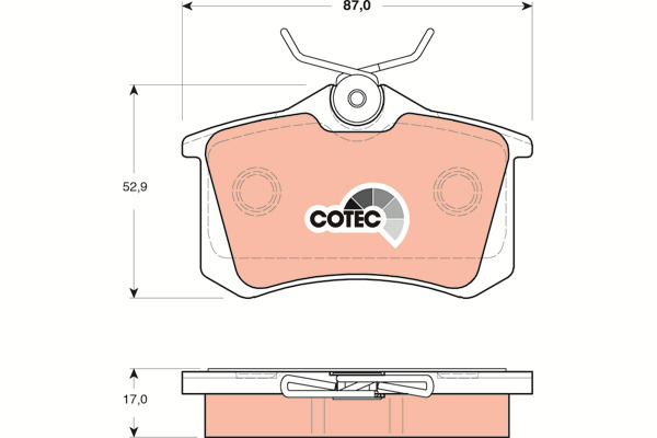 Klocki hamulcowe - komplet, COTEC GDB1504 TRW