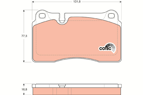 Klocki hamulcowe - komplet, COTEC GDB1670 TRW