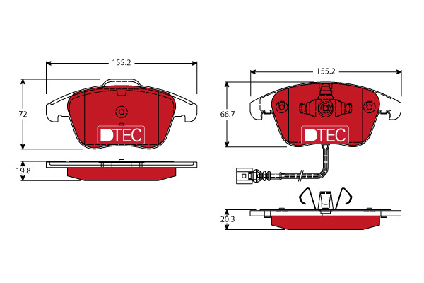 Klocki hamulcowe - komplet, DTEC COTEC GDB1762DTE TRW