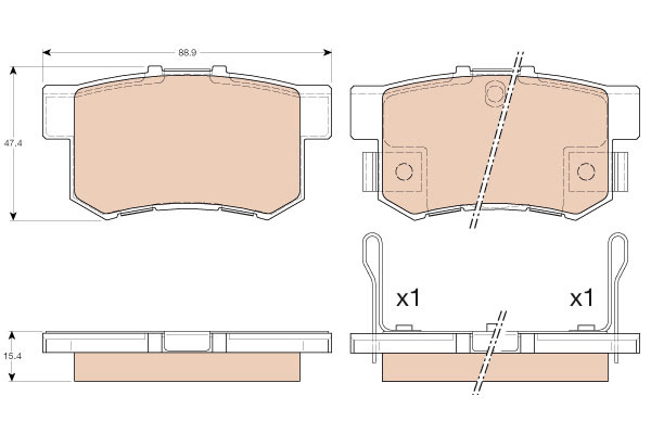 Klocki hamulcowe - komplet, COTEC GDB3175 TRW