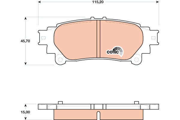 Klocki hamulcowe - komplet, COTEC GDB4174 TRW