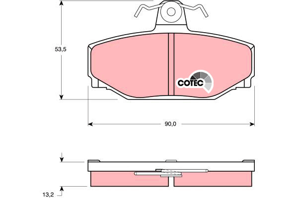 Klocki hamulcowe - komplet, COTEC GDB442 TRW