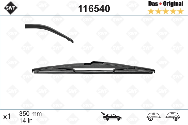 Pióro wycieraczki, DAS ORIGINAL REAR 116540 SWF