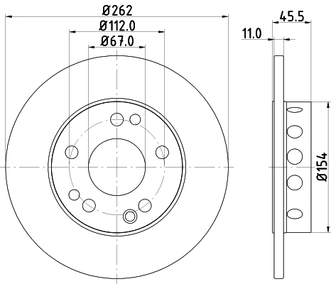 Tarcza hamulcowa, PRO 8DD 355 100-741 HELLA