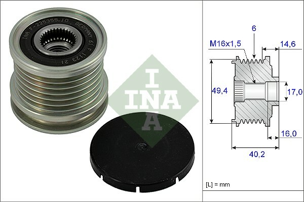 Alternator - sprzęgło jednokierunkowe 535 0001 10 INA