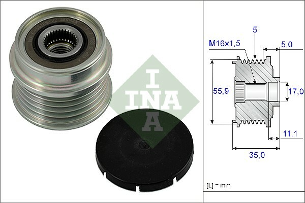 Alternator - sprzęgło jednokierunkowe 535 0005 10 INA