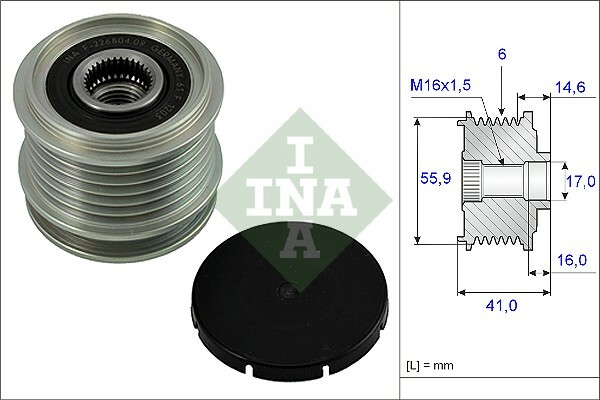 Alternator - sprzęgło jednokierunkowe 535 0010 10 INA