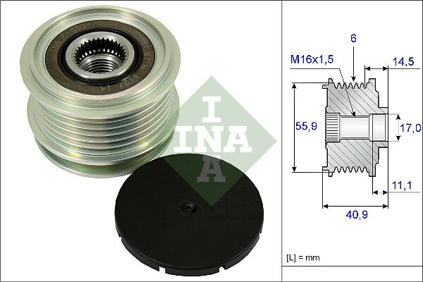Alternator - sprzęgło jednokierunkowe 535 0012 10 INA