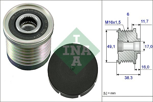 Alternator - sprzęgło jednokierunkowe 535 0030 10 INA