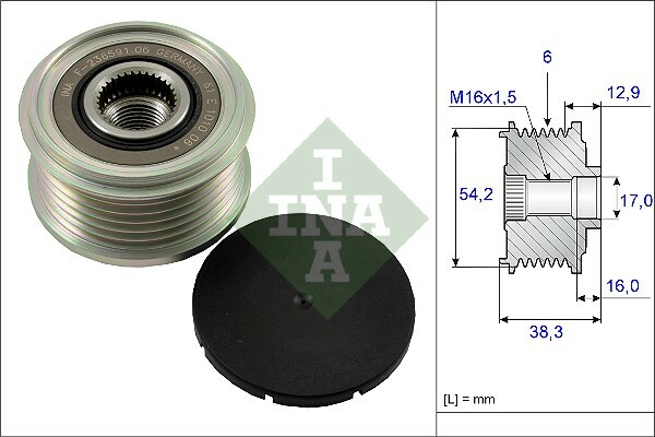Alternator - sprzęgło jednokierunkowe 535 0062 10 INA