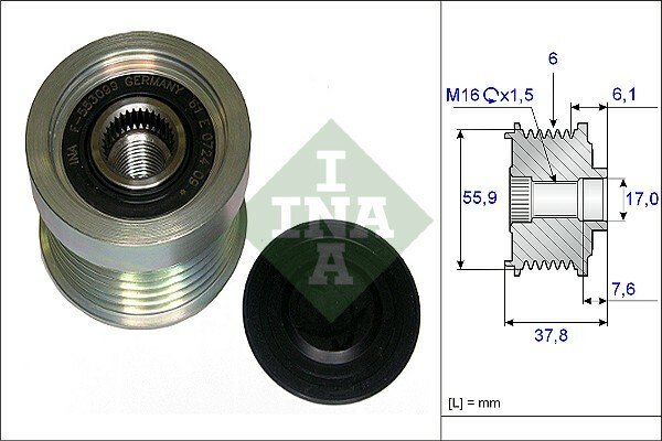 Alternator - sprzęgło jednokierunkowe 535 0072 10 INA