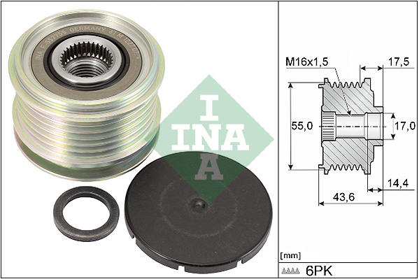 Alternator - sprzęgło jednokierunkowe 535 0105 10 INA