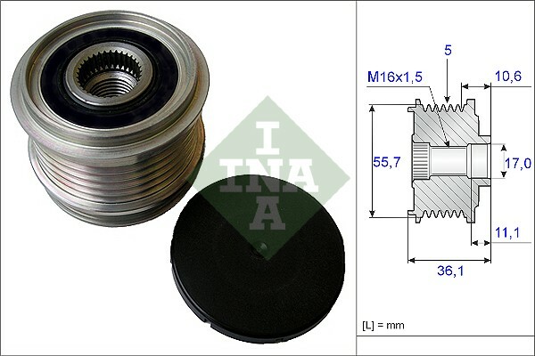 Alternator - sprzęgło jednokierunkowe 535 0161 10 INA