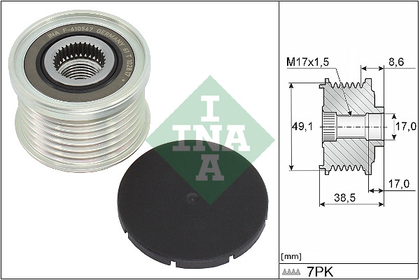 Alternator - sprzęgło jednokierunkowe 535 0344 10 INA