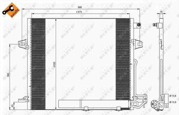 Chłodnica klimatyzacji - skraplacz, EASY FIT 35618 NRF