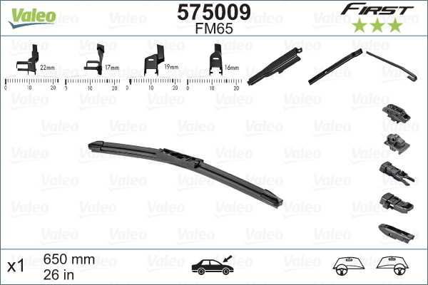 Pióro wycieraczki, FIRST MULTICONNECTION 575009 VALEO
