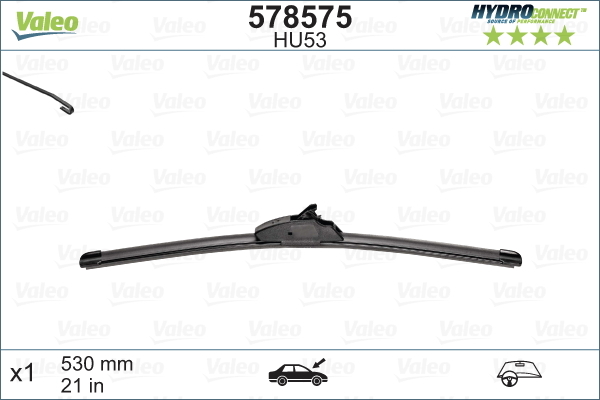 Pióro wycieraczki, HYDROCONNECT 578575 VALEO