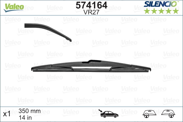 Pióro wycieraczki, SILENCIO REAR 574164 VALEO