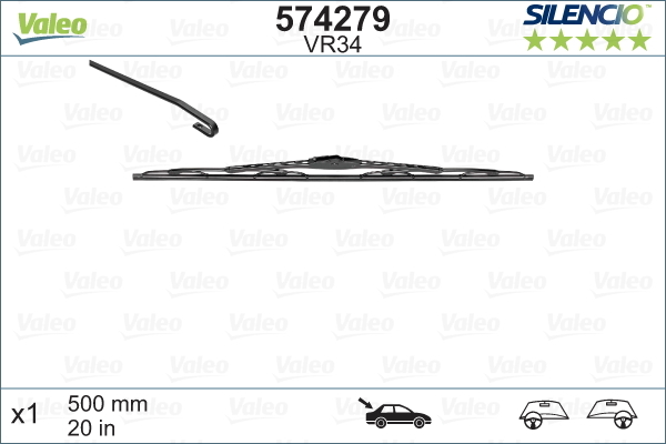 Pióro wycieraczki, SILENCIO REAR 574279 VALEO