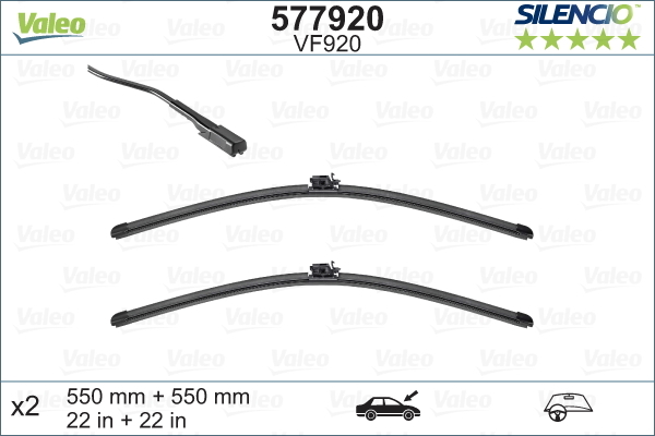 Pióro wycieraczki, SILENCIO FLAT BLADE SET 577920 VALEO