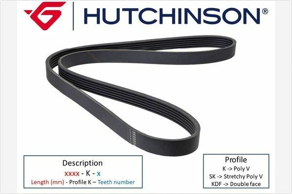 Pasek klinowy wielorowkowy 1072 K 6 HUTCHINSON