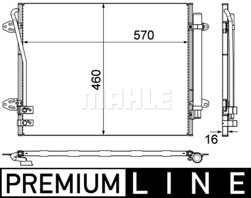 Chłodnica klimatyzacji - skraplacz, BEHR *** PREMIUM LINE *** AC 734 000P MAHLE