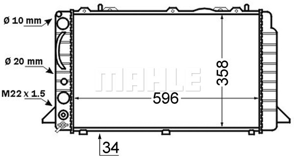 Chłodnica, układ chłodzenia silnika, BEHR CR 396 000S MAHLE