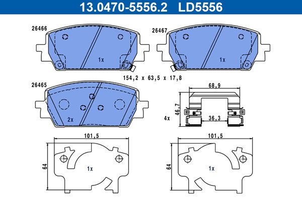 KLOCKI HAMULC. KIA SORENTO IV 20- PRZOD 13047055562 ATE