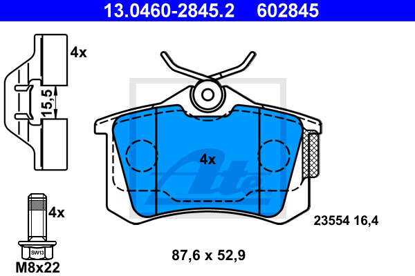 Klocki hamulcowe - komplet 13.0460-2845.2 ATE