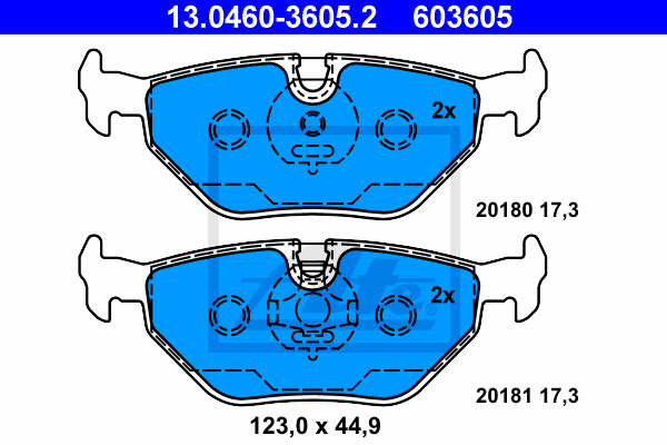 Klocki hamulcowe - komplet 13.0460-3605.2 ATE