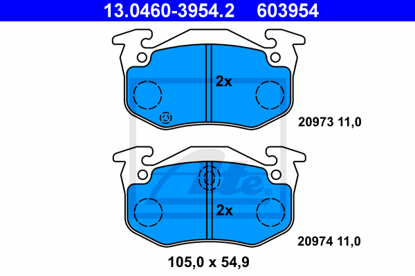 Klocki hamulcowe - komplet 13.0460-3954.2 ATE