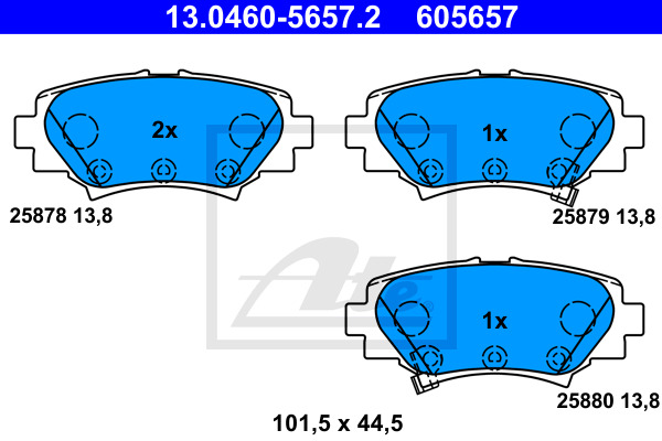 Klocki hamulcowe - komplet 13.0460-5657.2 ATE