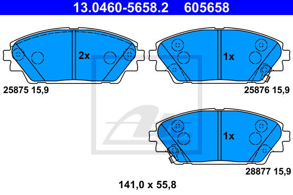 Klocki hamulcowe - komplet 13.0460-5658.2 ATE