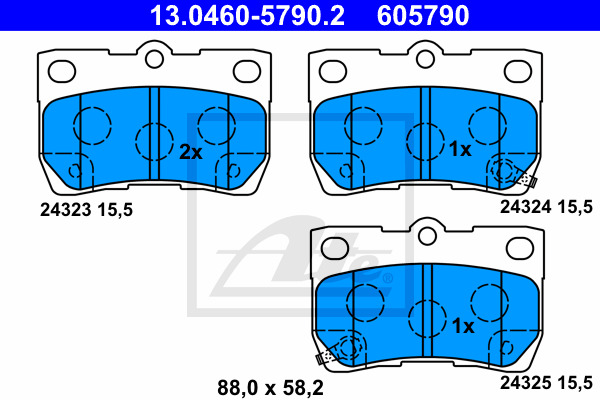 Klocki hamulcowe - komplet 13.0460-5790.2 ATE