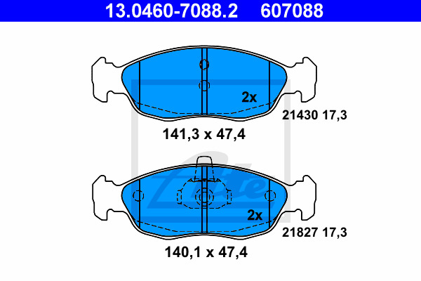 Klocki hamulcowe - komplet 13.0460-7088.2 ATE