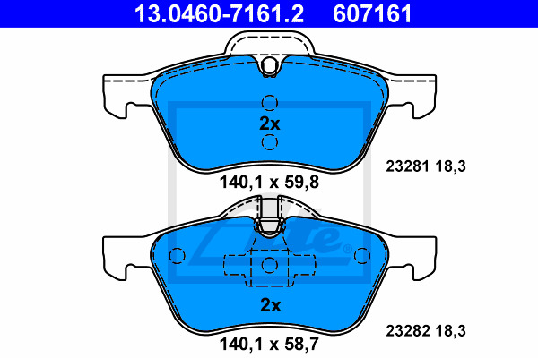 Klocki hamulcowe - komplet 13.0460-7161.2 ATE