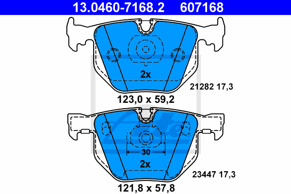 Klocki hamulcowe - komplet 13.0460-7168.2 ATE
