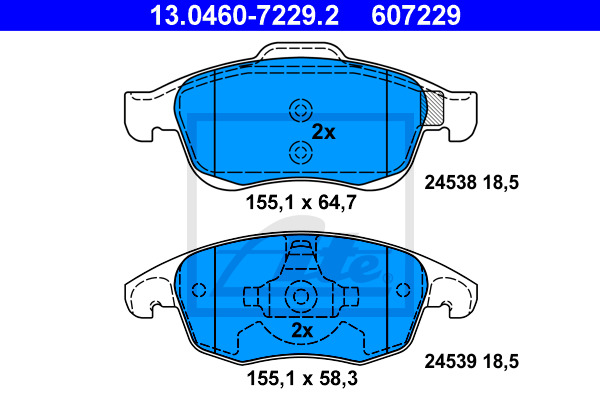 Klocki hamulcowe - komplet 13.0460-7229.2 ATE