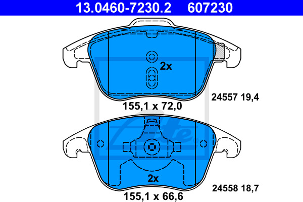 Klocki hamulcowe - komplet 13.0460-7230.2 ATE
