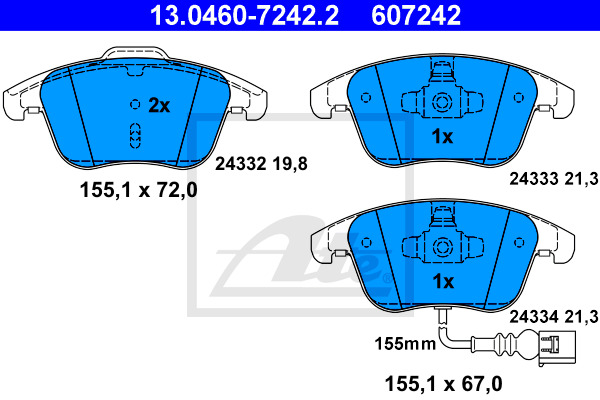 Klocki hamulcowe - komplet 13.0460-7242.2 ATE